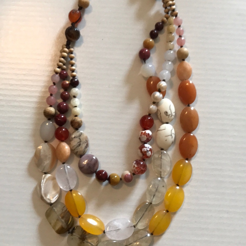 Three layer statement  necklace
